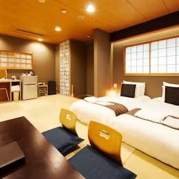 専用玄関付モダン和ツイン 眺望無し 31平米 無料Wi-Fi完備